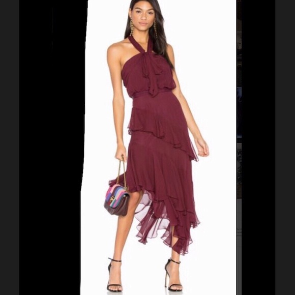 Cinq A Sept Burgundy Valle Dress 